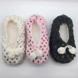 Ladies Kids Youth Super Soft Furball Cute Pendant Slippers Socks Non Slip Floor Socks