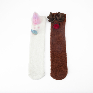 Women Christmas Soft Cozy Sleeping Sock - Comfy Warm Slipper Bed Socks Bundle Set, Winter Santa Christmas Edition Set for Christmas Gift